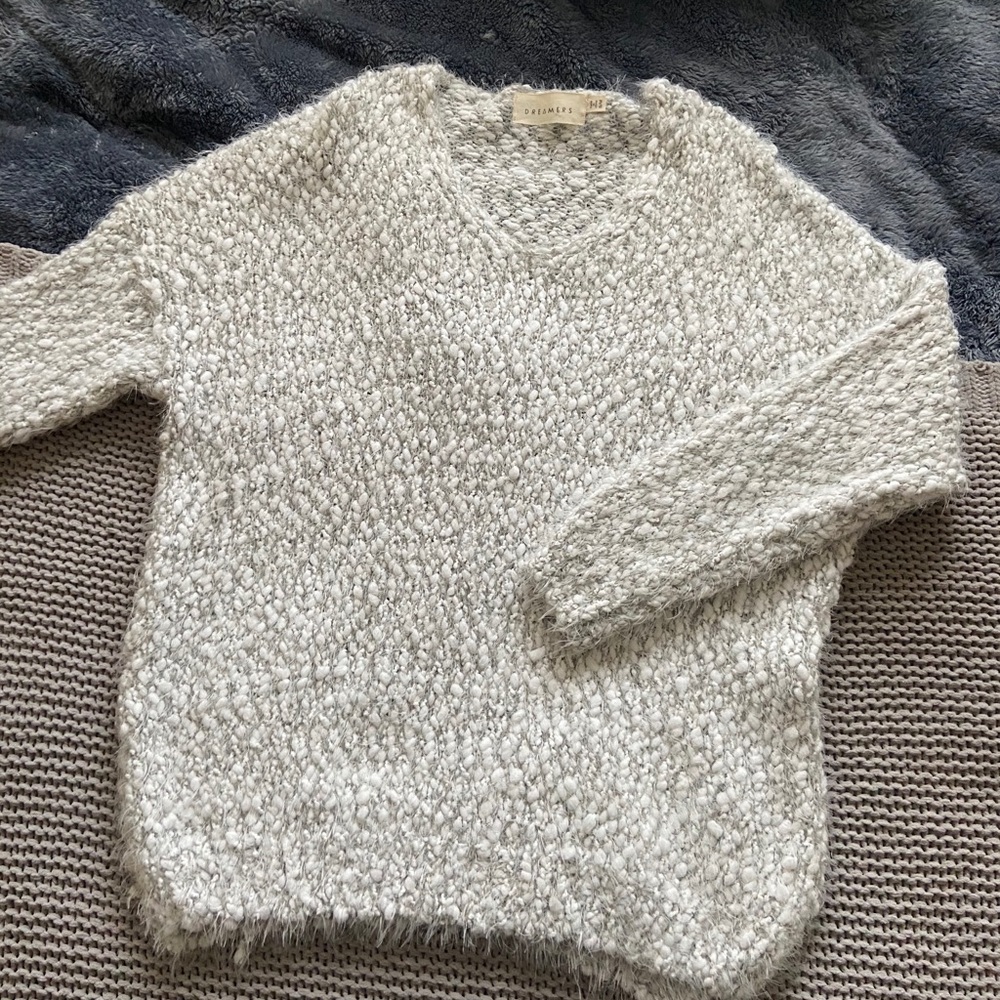 Grey and White Sweater